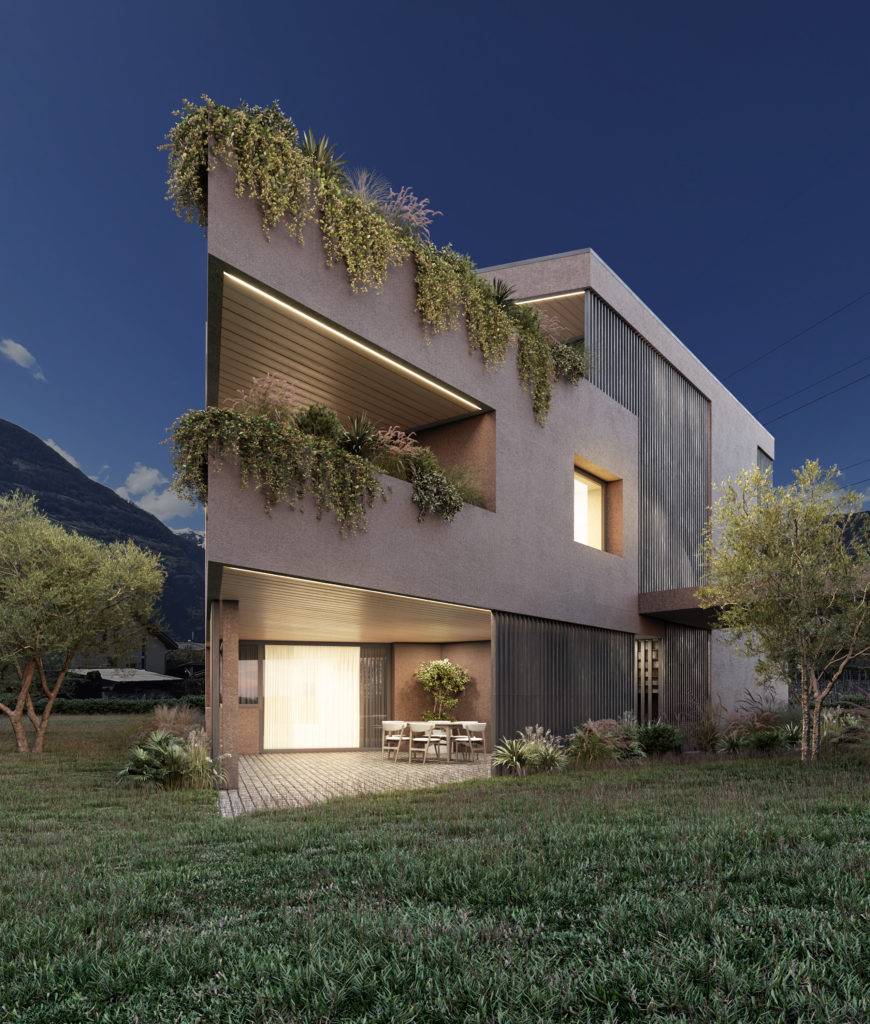 Wie 3D den Verkauf eines alten Schweizer Chalets revitalisiert hat 17 Fin front view 01 night