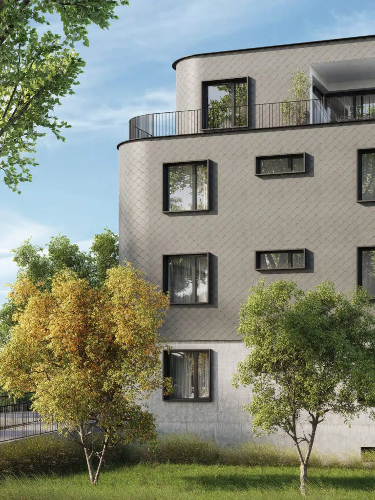 Image 3d close up sur un immeuble